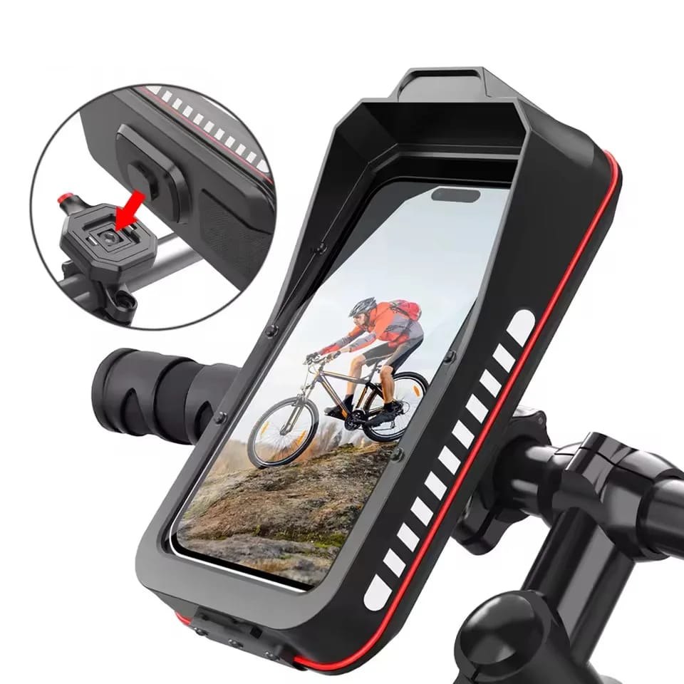 Soporte Universal Impermeable para Celular de Moto y Bici (4.7-7.0 pulgadas) con Bloqueo Rápido para Manubrio.